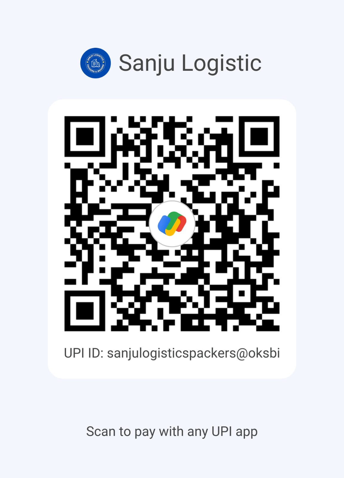 UPI Payment QR Code - Sanju Logistics